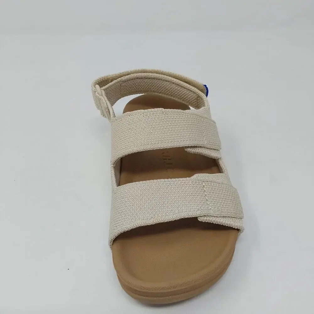 Rothy's Kids Double Strap Sandal Conch Beige Knit US Kids 10 EU 27 NIB
